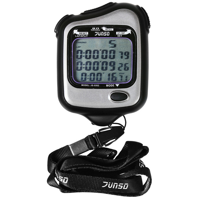 Junstar 3 Row Electronic Stopwatch Professional Fitness Timer Game Dedicated Student Referee Stopwatch