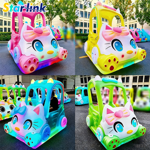 รถของเล่นไฟฟ้ารูปแมวน่ารักยอดนิยม พร้อมยางสำหรับทุกสภาพพื้นผิว ไฟ LED และเสียงเพลง สำหรับเล่นในร่มและกลางแจ้ง - Product Image 2