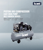 Compresseur d'Air à Piston OEM Luowei avec Pompe en Fonte, Entraînement par Courroie, Monophasé, 0,75~15KW, 8 bars