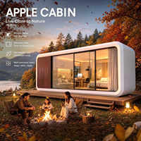 Maison conteneur préfabriquée 20/40 pieds, type Apple Cabin Capsule, avec salle de bain et chambre, pour hôtel, villa, café