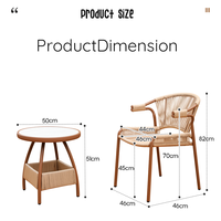 Ensemble de salon de jardin Meiqi, style moderne, table et chaises pour balcon, terrasse et jardin, 1 table et 2 chaises