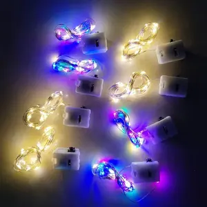 2022 Dekorasi Balon Bobo 3M 30LED Lampu Kawat Tembaga Mikro Mini Dioperasikan Baterai Led Strip Tali Lampu Peri Tas Opp Perak