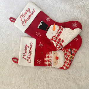 Chaussettes de Noël écologiques, faites à la main, durables, personnalisables, douces, cousues, en velours épais brillant, 18 pouces, rouge, pour impression en relief - Product Image 5