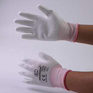 Sarung Tangan Kerja Anti-Statik Myesde 13g Poliester Rajut Hitam Berlapis PU Coklat, Lapisan PU, ESD G-011, Dapat Disesuaikan - Product Image 4