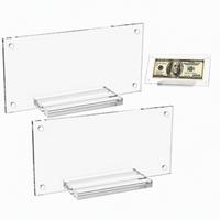 Cadre d'affichage de devises en acrylique transparent, personnalisable en taille et épaisseur, avec fixation magnétique à vis, support pour billets de banque
