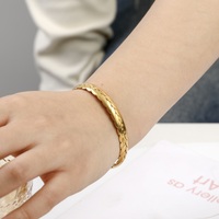 Bracelet manchette ouverte en or 18 carats, texture serpent, empilable, minimaliste, en métal texturé pour femme, bijou quotidien