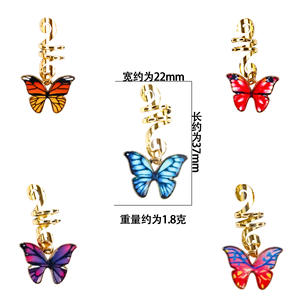 Papillon Perruque Dreadlocks Accessoires Pendentif DIY Papillon Chouchou <span class=keywords><strong>Cheveux</strong></span> Plateau Reggae <span class=keywords><strong>Cheveux</strong></span> Boucle Alliage Pendentif - Product Image 3