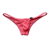 Promotion : Mini-slips pour hommes en soie glacée, ultra-fins en nylon, avec poche de maintien, respirants, pour hommes gays, style bikini sexy