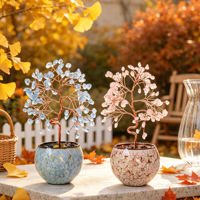Arbre en cristal naturel fait main en gros, base d'ornement énergétique, Feng Shui, cadeau porte-bonheur en vrac pour la décoration