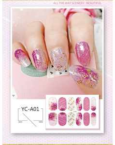 Autocollants pour ongles en film polonais style chinois rétro, à couverture complète, avec paillettes dorées et dégradé, pour femmes, vente en gros du fabricant Yas Y C Model - Product Image 6