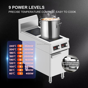 Table de cuisson à induction haute puissance 3500W*2 à double brûleur, corps en acier inoxydable, cuisinière électrique <span class=keywords><strong>pour</strong></span> cuisine commerciale, restaurant - Product Image 1