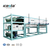 Machine à glace industrielle ICESTA à refroidissement direct, production de 3 tonnes par jour, contrôle automatique PLC, usine OEM, certifiée CE ISO