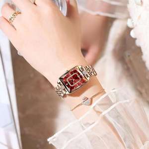 นาฬิกาข้อมือผู้หญิง Poedagar 785 ดีไซน์หรูหรา กันน้ำ พร้อมฟังก์ชั่นวันที่ ตัวเรือนสแตนเลสทรงสี่เหลี่ยมผืนผ้า ระบบควอตซ์ - Product Image 4