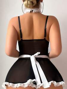 T5A28女性性感内衣情趣蕾丝诱惑女仆围裙角色扮演热卖新款连衣裙粉色内衣套装 - Product Image 3