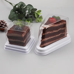 Colorful PET Material <strong>Cake</strong> <strong>Slice</strong> Container Transparent Triangle Plastic Box for <strong>Cake</strong> - Product Image 2