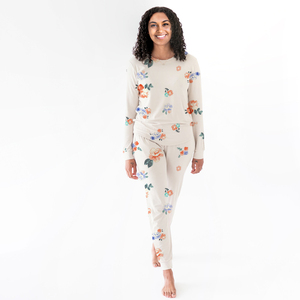 Hongbo famille correspondant pyjama ensemble 2 pièces à manches longues bambou coton vêtements de nuit pour maman moi garçon/fille bébé filles garçons - Product Image 2