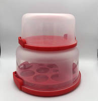 Boîte à gâteau ronde et transparente, de haute qualité, avec couvercle, poignée en plastique
