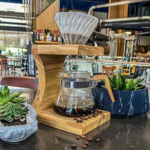 ที่วางดริปเปอร์กาแฟไม้ทำมือ ทรงสี่เหลี่ยมทันสมัย พกพาสะดวก ใช้สำหรับเครื่องชงกาแฟแบบ Pour Over สามารถเคลื่อนย้ายและถอดประกอบได้ ใช้ซ้ำได้ สไตล์เรียบง่าย - Product Image 3