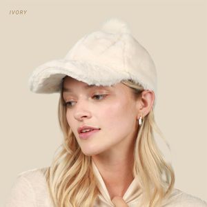 Fur Baseball <b>Cap</b> Fleece Unisex Adjustable Lightweight Curved Brim <b>Winter</b> Hat - Product Image 6
