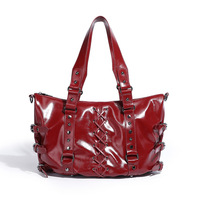Sac fourre-tout en PU avec rivets punk et sangle décorative, nouvelle collection automne/hiver 2026, fermeture éclair, grande capacité, pour le quotidien, porté épaule
