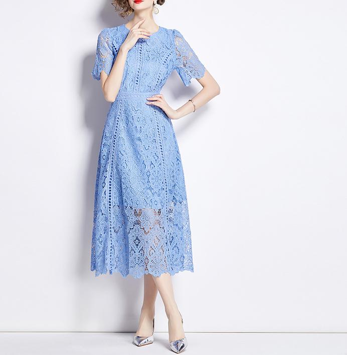 2025 Wholesale Fashion Casual Elegant Purple Lace Fashion Dresses Women  Long Dress| Alibaba.com