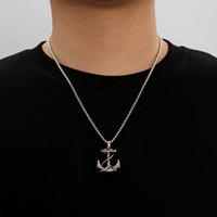 Nuevo Collar con Colgante de Ancla Dorada, Cadena de Acero Inoxidable Chapada en Oro, Joyería Punk Minimalista con Ancla para Hombre y Mujer