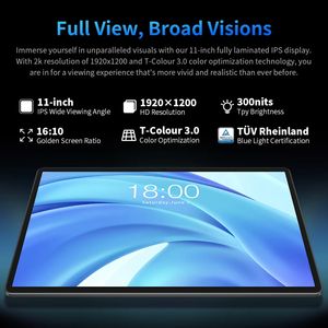 Tablette PC AI <span class=keywords><strong>Camerea</strong></span> Teclast T50HD avec étui, 11 pouces, 6 Go + 256 Go, Android 14 Unisoc T606 Octa Core, 4G LTE double SIM - Product Image 3