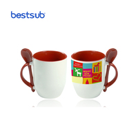 BestSub Großhandel benutzer definierte personal isierte Sublimation Rohlinge Artikel 11oz Foto Keramik Reise Farbe Löffel Kaffeetasse zum Drucken