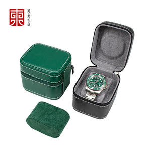 กล่องเก็บนาฬิกาหนัง PU กันฝุ่นแบบพกพา กล่องโค้งเดี่ยวสำหรับเดินทางพร้อมซิปสำหรับใช้ภายใน/ภายนอก - Product Image 1
