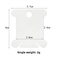 Bobine en plastique blanc 4x3,7 cm légère (2g) pour fil à broder, cordon de couture, organisateur de fil, artisanat DIY