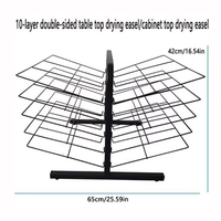 JH-Mech Étagère Murale ou Support de Table en Métal Robuste pour Œuvres d'Art, 10 Niveaux, Chevalet à 25 Niveaux pour Enfants, Séchoir à Peintures