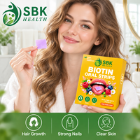 Nouveauté : Bandes buvables à la biotine pour cheveux, ongles et peau, avec biotine, acide folique et vitamine E. Un comprimé par jour.
