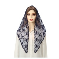 Foulard à fleurs en dentelle blanche vintage française pour femmes en gros Long foulard en coton Triangle accessoire pour cheveux pour l'été