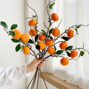 Branche d'orange artificielle réaliste en mousse plastique Qingyu Chronicle, décoration du Nouvel An, ornement pour salon et table à manger - Product Image 2