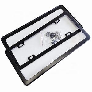 إكسسوارات حامل سيارة من الفولاذ المقاوم للصدأ مع 2 إطارات لوحة ترخيص مع برغي - Product Image 1