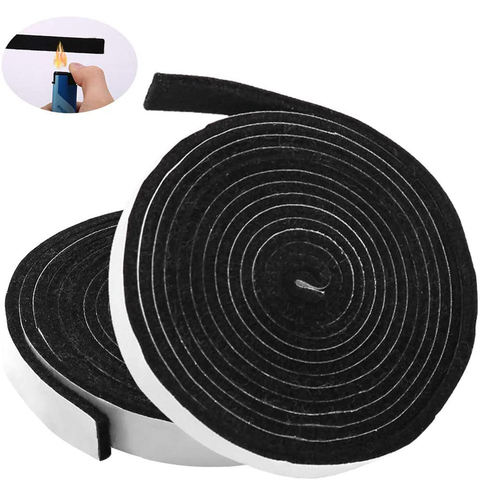 BBQ Grill Gasket Eco-Friendly Plain Black High Temperature Resistant Self-adhesive Felt Tape Sealing Strip