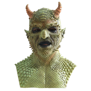 Maschera in lattice di demone zombie a grandezza naturale con petto integrato, maschera <span class=keywords><strong>horror</strong></span> integrale per Halloween, cosplay, casa stregata, costume, oggetto di scena per feste - Product Image 2