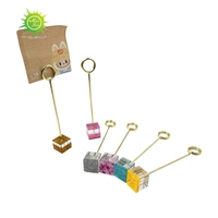 Support de Carte de Table Carré en Acrylique Scintillant avec Anneau Doré – Présentoir de Menu pour Café, Diner, Buffet, Restaurant – Panneau de Réservation de Table