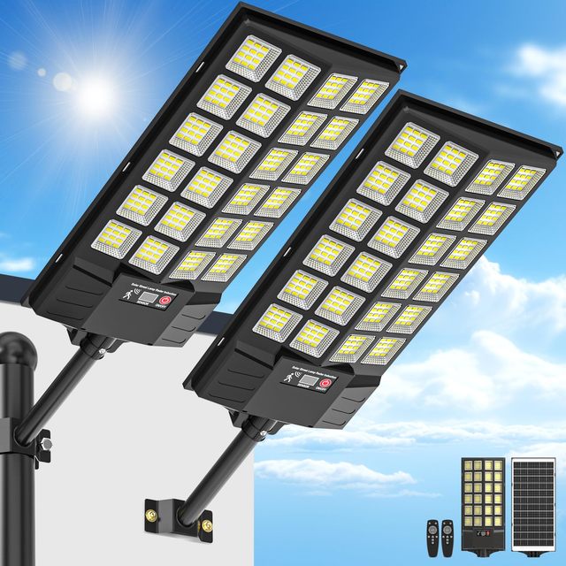 OEM ODM 500W 800W 1000W Solar Street Light Outdoor Waterproof Motion Sensor Remote Control Wide Angle LED Lights for Roads Yards