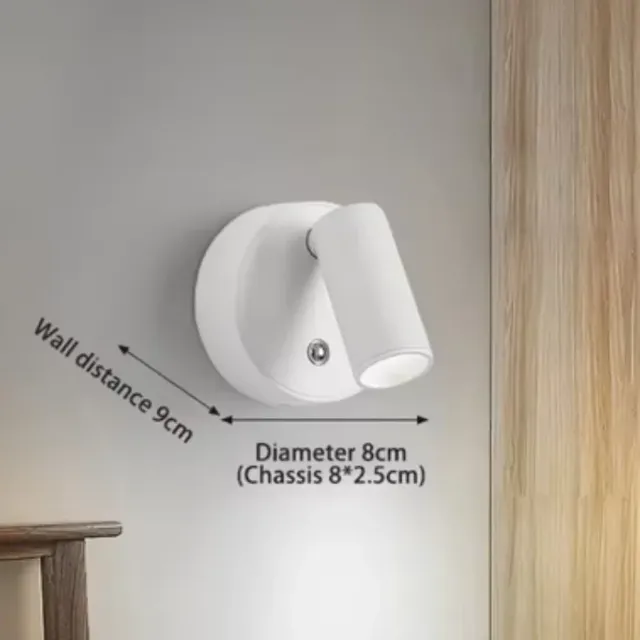 Wall Mounted Rotatable Spotlights Wireless Rechargeable Magnetic Wireless Remote Control Night Light Led Wall Lamp for Bedside