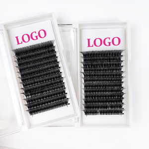 0.05 10P Bandejas de Pestañas Premade Fan Híbridas, Curva C D, Negro Mate Natural - Product Image 6