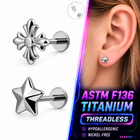 Thorrk Hypoallergenic Titanium Jewelry Snug Industrial Thread Summer Jewelry Bridal Jewelry