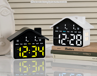 Reloj Despertador LED con Forma de Casa Mood Home, Luz Nocturna con Atenuación Automática, Visualización de Fecha y Día de la Semana