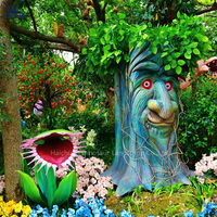 Arbre animatronique parlant personnalisé, réaliste, en métal et éponge, pour parcs d'attractions et centres commerciaux