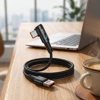 Kabel USB A ke Micro Toocki 100W Pengisian Cepat 1M untuk Penggunaan Sehari-hari, Kabel Charger Tipe C untuk Meja dan Nakas
