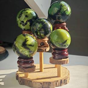 Wholesale Polished Natural <b>Crystal</b> Green Opal Sphere Healing Reiki Quartz <b>Ball</b> Home Decor Feng Shui - Product Image 1