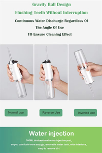 Irrigador Bucal Eléctrico Ursmile, Resistente al Agua IPX7, Portátil, Recargable por USB-C, Tanque Desmontable de 300 ml - Product Image 4
