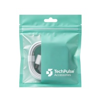Emballage personnalisé imprimé pour accessoires de téléphonie mobile, câble de données USB, sac en plastique à fermeture éclair avec fenêtre et trou
