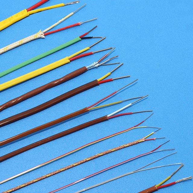 GG/TT-K/T/J-30/24-SLE Solid Type K/T/J Thermocouple Wire Fiberglass PFA PTFE  Insulated Extension Wire for Temperature Sensor
