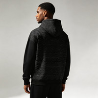 Sweat à capuche homme bicolore avec logo gaufré sur le devant, 100% coton, coupe oversize, style streetwear - OEM, commande en gros, délavé, brodé
